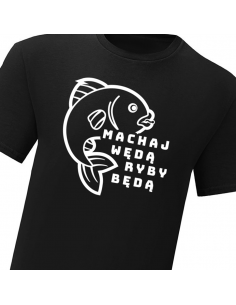 Czarna koszulka Machaj wędą - ryby będą 2