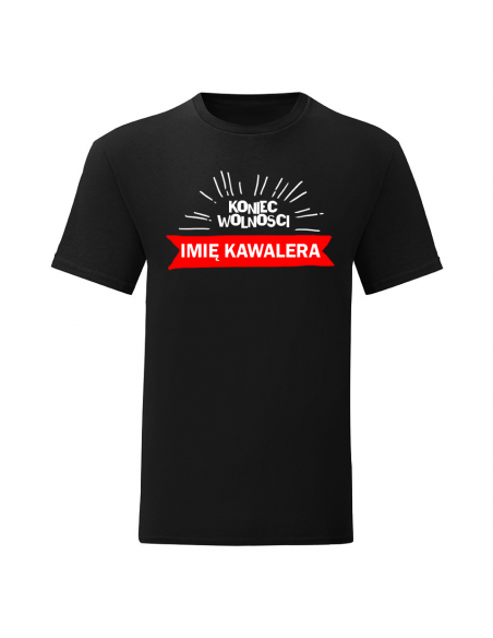 T-shirt z imieniem na wieczór kawalerski "Koniec wolności - imię"