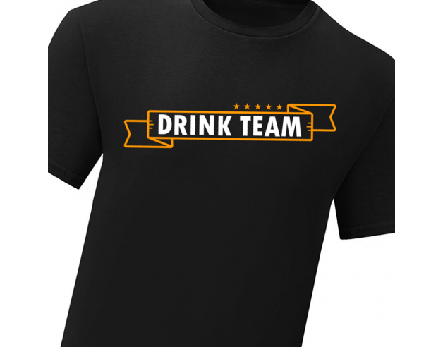 T-shirt męski "Drink Team" - czarny,...