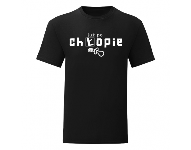 "Już po chłopie" T-shirt dla kawalera, Pana młodego  - czarny