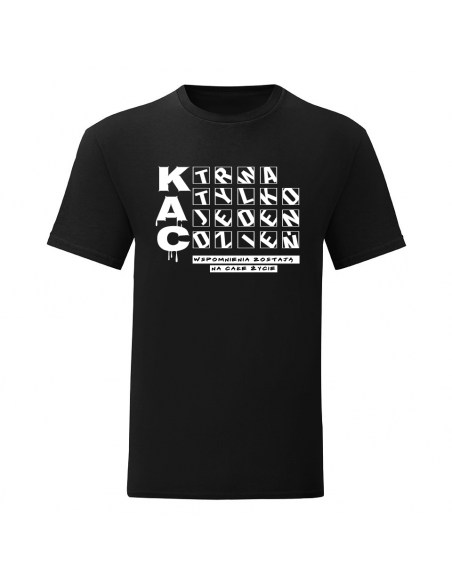 T-shirt dla na wieczór kawalerski "Kac trwa jeden dzień, wspomnienia całe życie" - czarny